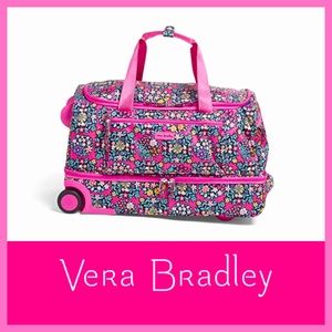 BNWT Vera Bradley Lighten Up Foldable Rolling Duffel Kaleidoscope Rosettes 🌺🌸